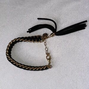 🐼 3/$25 nwot c&c gold leather braided chain bracelet